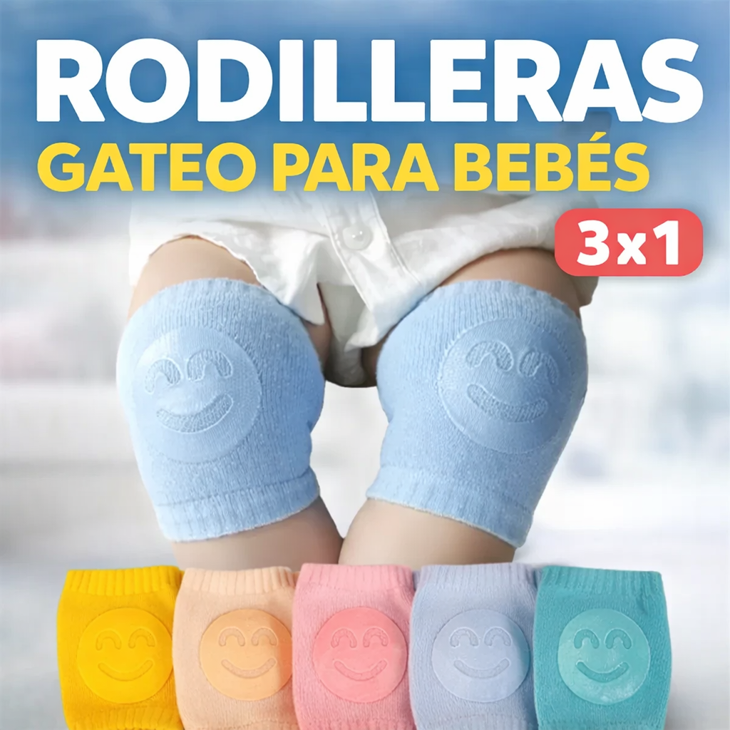 RODILLERAS DE GATEO ANTIDESLIZANTES PARA BEBÉ – KIT DE 3 PARES