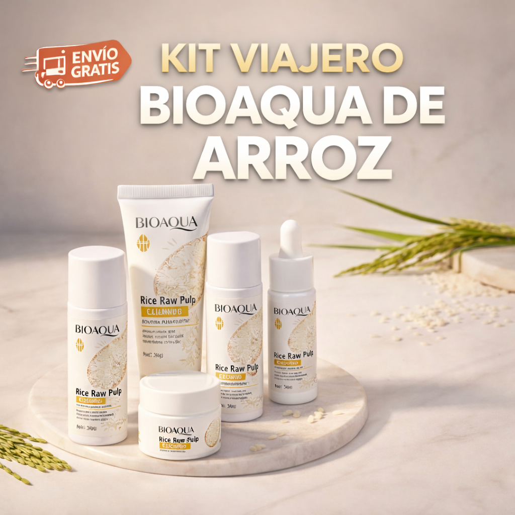 KIT VIAJERO BIOAQUA DE ARROZ X5 PRODUCTOS
