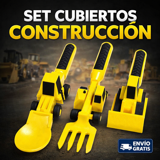 SET CUBIERTOS DIVERTIDOS PARA NIÑOS - CONSTRUCCIÓN