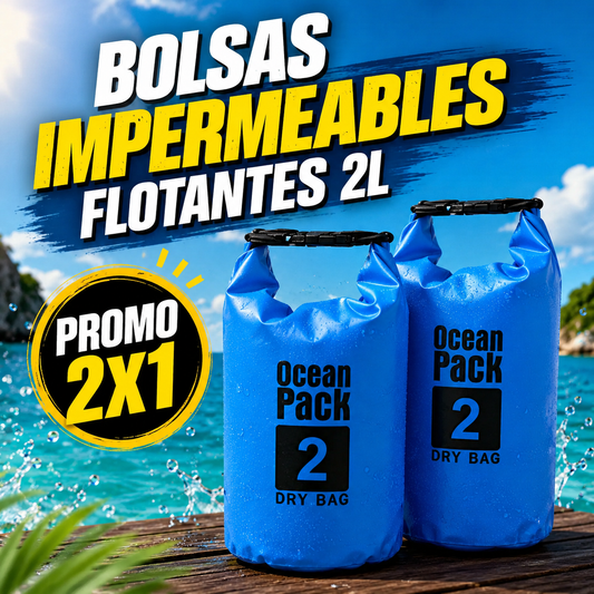 2 BOLSAS IMPERMEABLES FLOTANTES 2L PARA NATACIÓN Y EXTERIORES