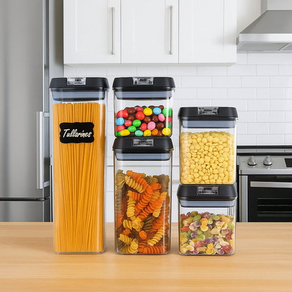 SET X 5 CONTENEDORES HERMÉTICOS PARA ALIMENTOS