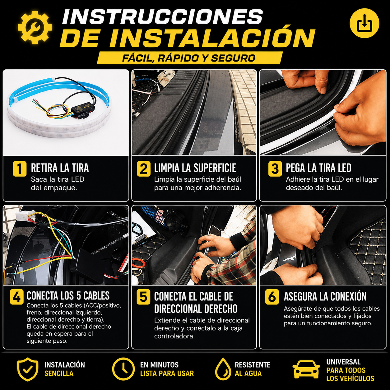 PROMO 2 TIRAS LED TRASERA MULTIFUNCIONAL PARA AUTOMÓVIL