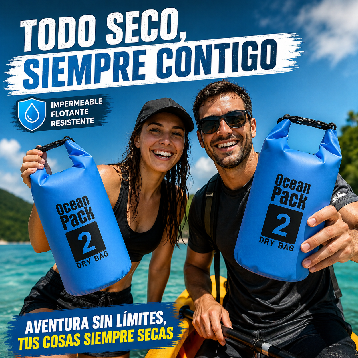 2 BOLSAS IMPERMEABLES FLOTANTES 2L PARA NATACIÓN Y EXTERIORES