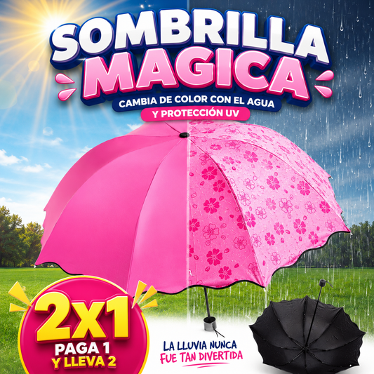SOMBRILLA MÁGICA CAMBIA COLOR CON AGUA Y PROTECCIÓN UV