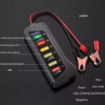 TESTER PROBADOR DE BATERÍAS Y ALTERNADORES 12V