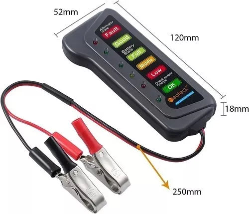 TESTER PROBADOR DE BATERÍAS Y ALTERNADORES 12V