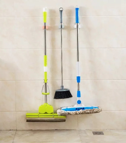 SOPORTE ORGANIZADOR PARA ESCOBA, TRAPERO Y RECOGEDOR - SET X3