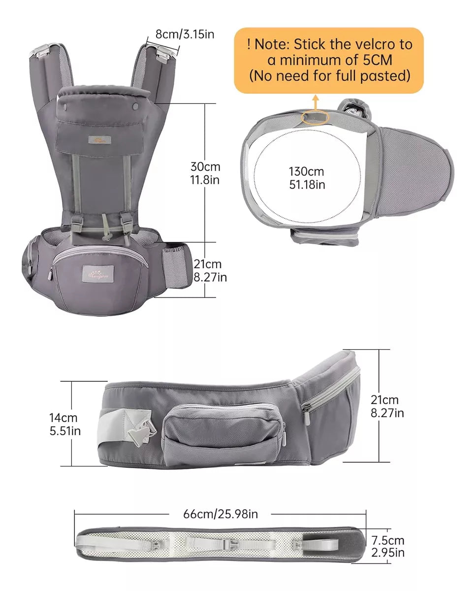 CARGADOR ERGONÓMICO CON SOPORTE LUMBAR MULTIFUNCIONAL PARA BEBÉ