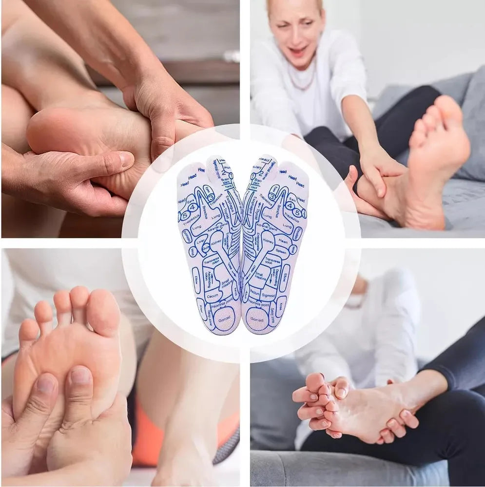 2 CALCETINES DE ACUPRESIÓN Y REFLEXOLOGÍA PARA MASAJE DE PIES