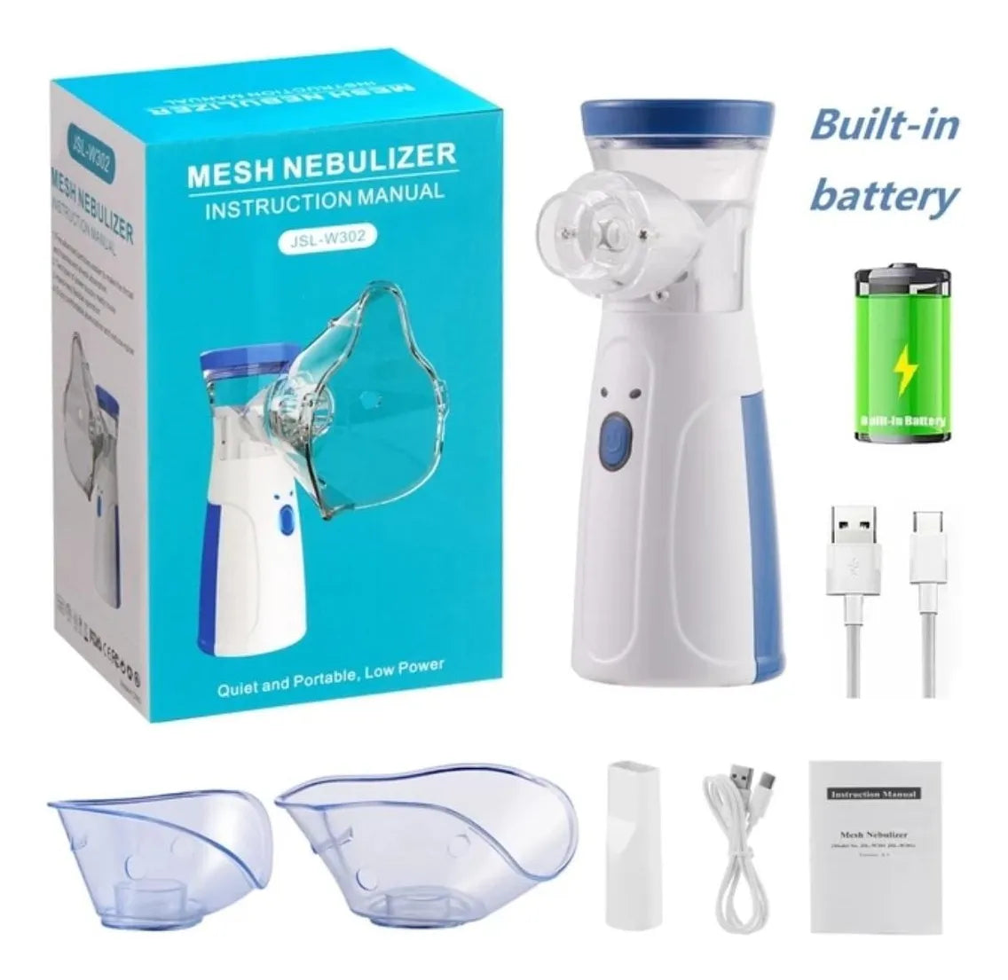 NEBULIZADOR ULTRASÓNICO PORTÁTIL RECARGABLE - NIÑOS Y ADULTOS