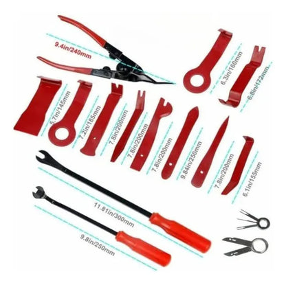 KIT DE HERRAMIENTAS 19 PCS PARA DESMONTAJE AUTOMOTRIZ