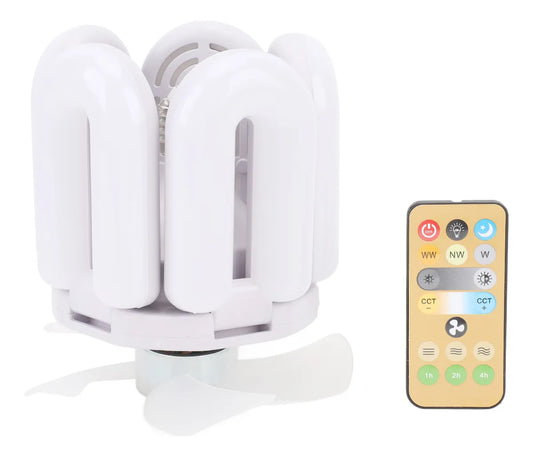 VENTILADOR DE TECHO CON LUZ LED DE 5 CABEZALES CON CONTROL REMOTO