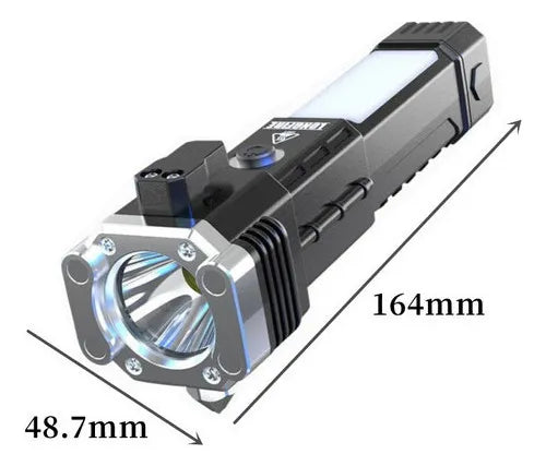 LINTERNA TÁCTICA 4 EN 1 DE EMERGENCIA USB RECARGABLE
