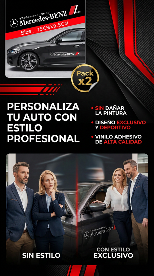 (x2)DUO PEGATINAS EXTERIORES PARA AUTO- VINILO ADHESIVO ALTA CALIDAD