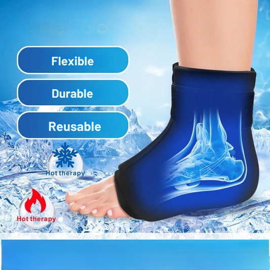 MANGA DE COMPRESIÓN TERAPÉUTICA CON GEL FRÍO-CALIENTE PARA TOBILLOS Y PIES