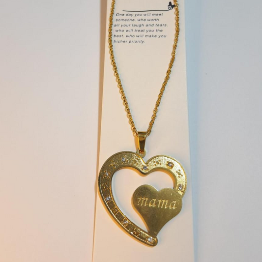 CADENA PARA MAMÁ ORO LAMINADO 18 K  + ARETES