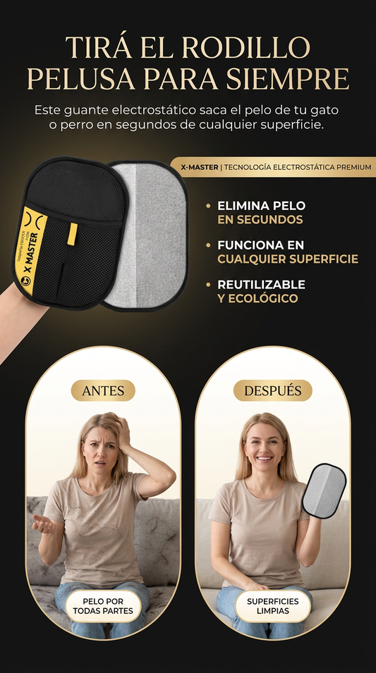 Guante Elimina Pelo de Mascotas Reutilizable