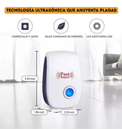 REPELENTE ULTRASÓNICO EXTERMINADOR DE PLAGAS ELÉCTRICO