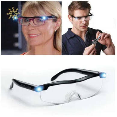 LENTES CON AUMENTO Y LUCES LED