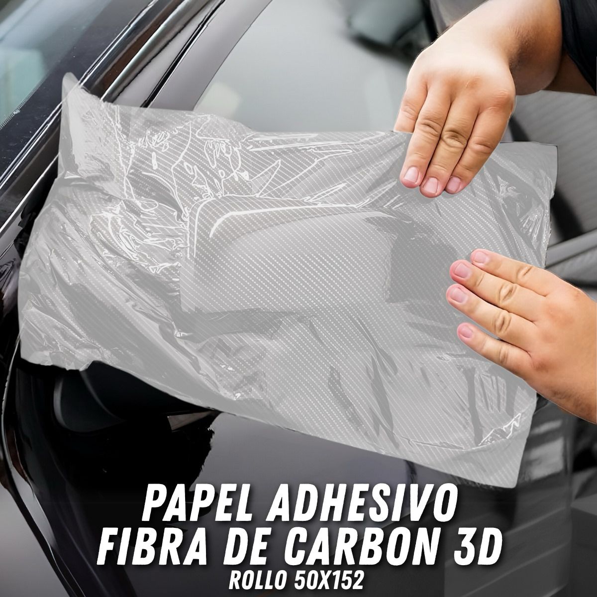 PAPEL ADHESIVO DISEÑO EN FIBRA DE CARBONO 3D