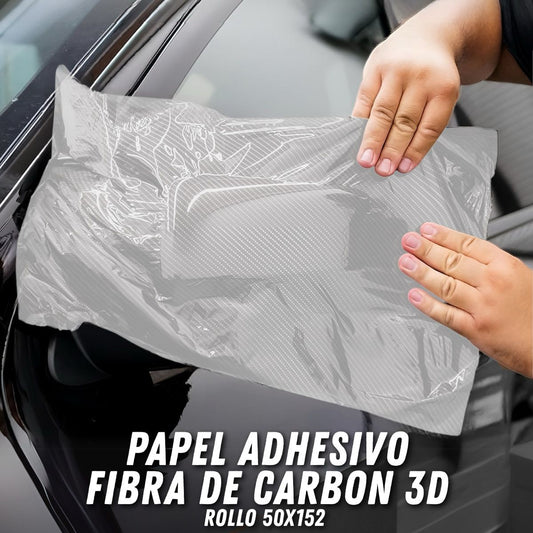PAPEL ADHESIVO DISEÑO EN FIBRA DE CARBONO 3D