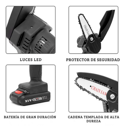 MINI MOTOSIERRA DE MANO PORTÁTIL ELÉCTRICA RECARGABLE