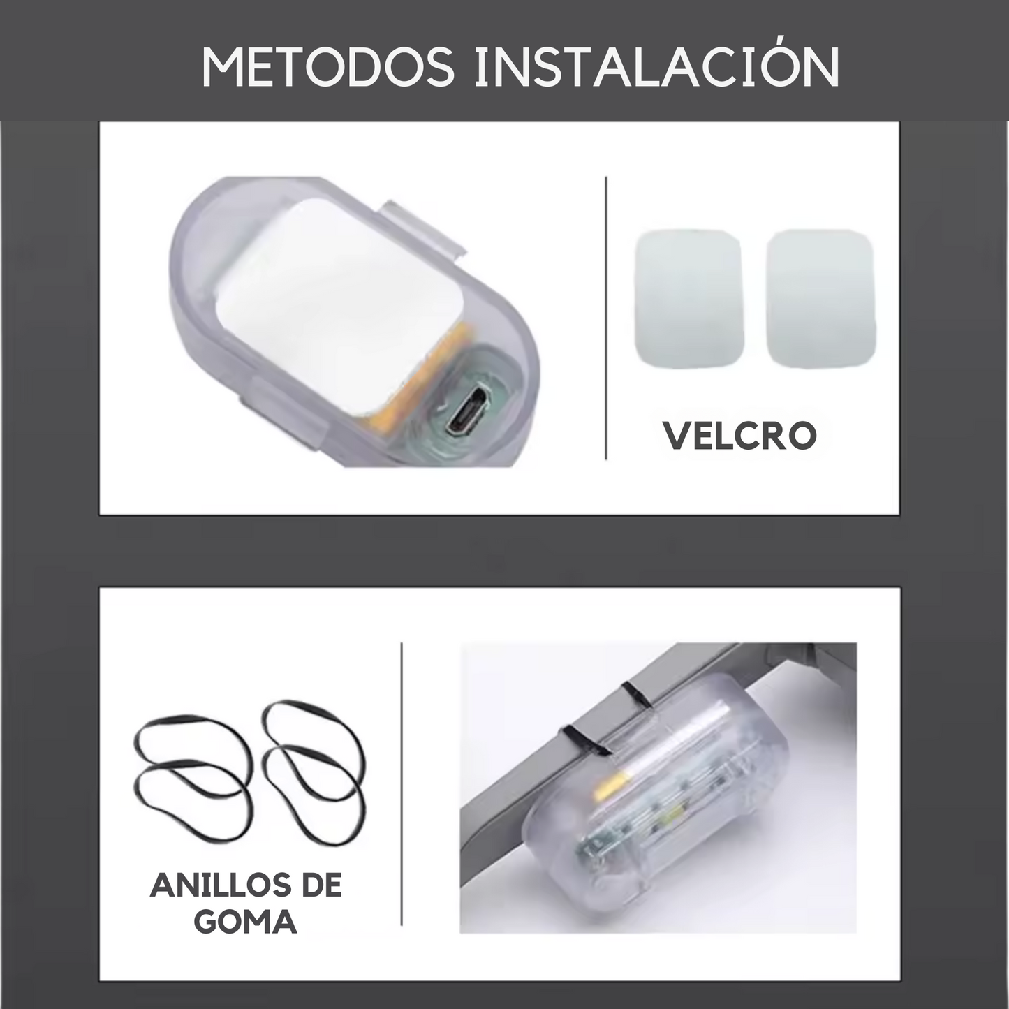 LUCES LED ESTROBOSCÓPICAS UNIVERSALES – INALÁMBRICAS + CONTROL REMOTO