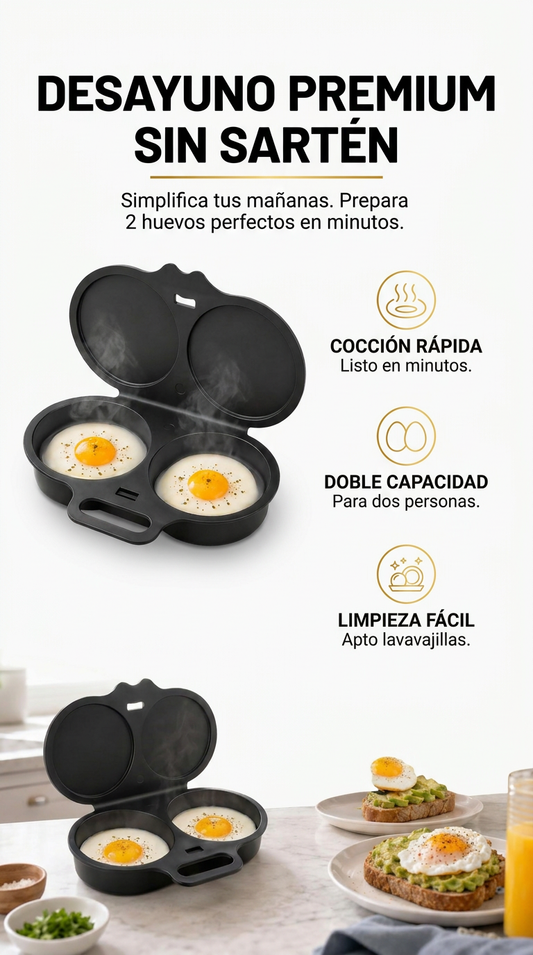 COCEDOR DOBLE DE HUEVOS PARA MICROONDAS ANTIADHERENTE