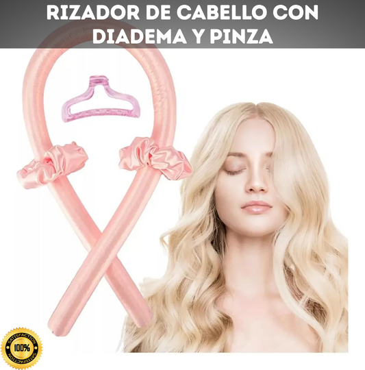 RIZADOR DE CABELLO SIN CALOR CON DIADEMA Y PINZA