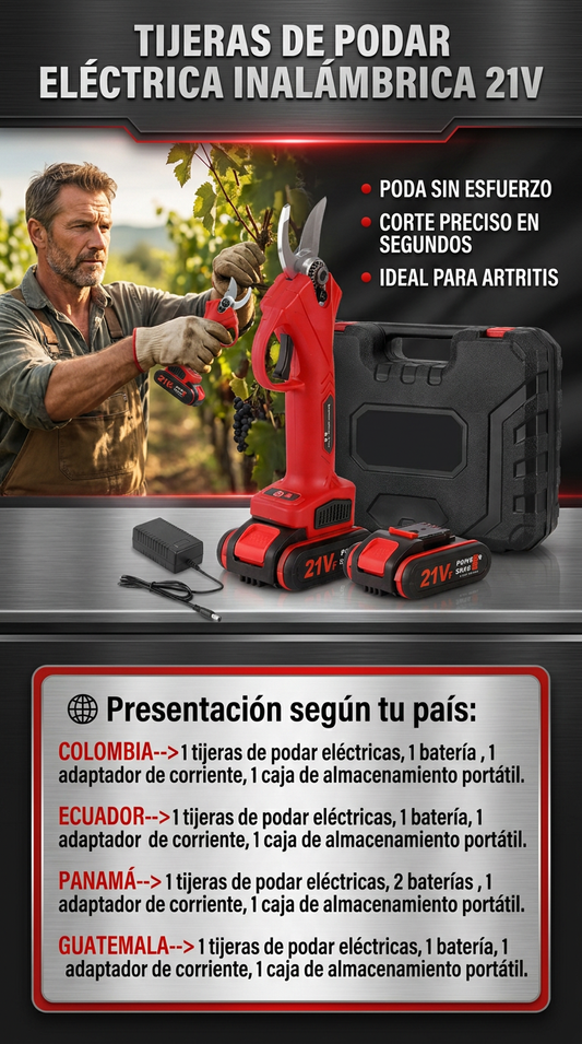 TIJERAS DE PODAR ELÉCTRICA INALÁMBRICA 21V