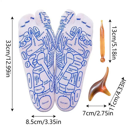 2 CALCETINES DE ACUPRESIÓN Y REFLEXOLOGÍA PARA MASAJE DE PIES