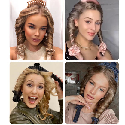 RIZADOR DE CABELLO SIN CALOR CON DIADEMA Y PINZA