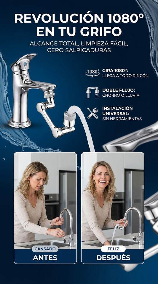 GrifoFlex 1080° – Extensor Giratorio de Doble Flujo