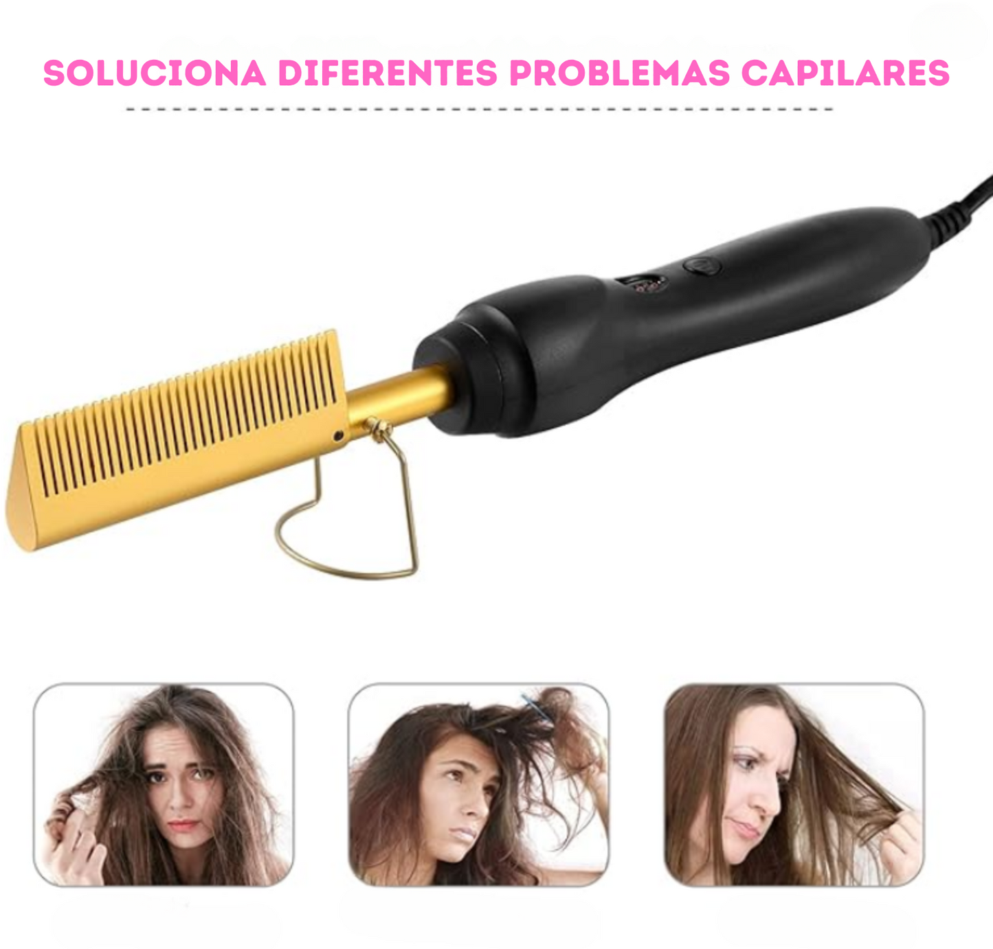 PEINE ELECTRICO ALISADOR/RIZADOR DE CERAMICA