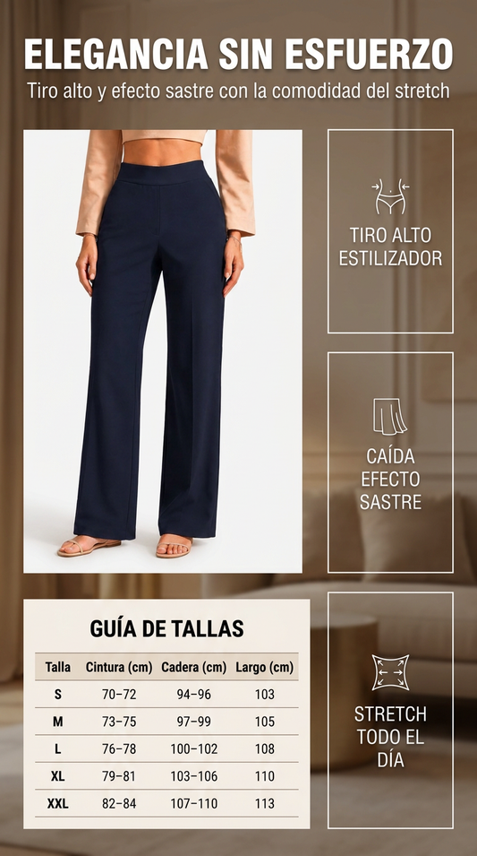 PANTALÓN JUNE STRETCH™/TIRO ALTO - EFECTO SASTRE