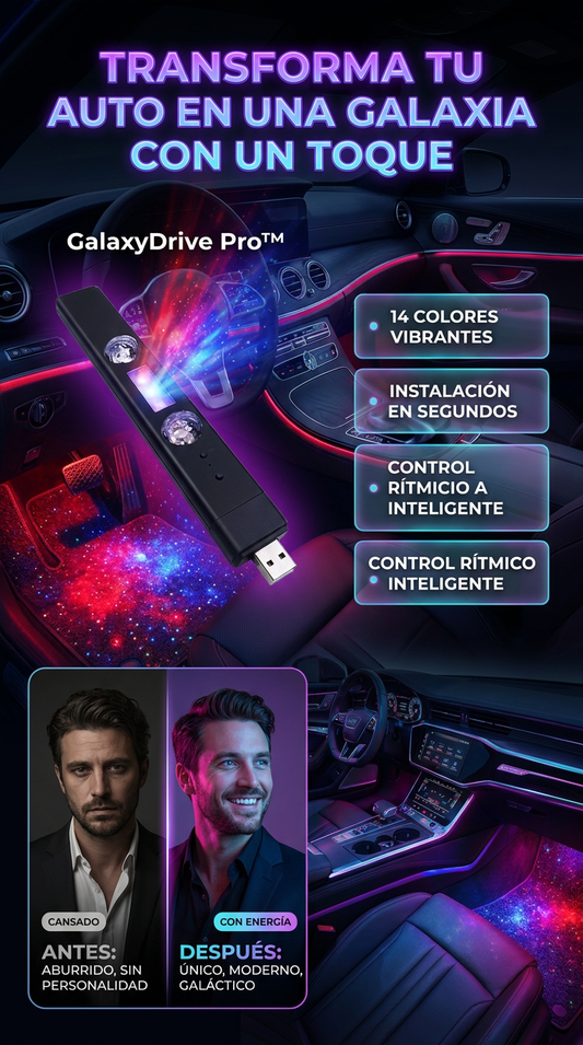 GalaxyDrive Pro™/Transforma el interior de tu auto en una galaxia con solo un toque/PACK 1 PIEZA-14 COLORES