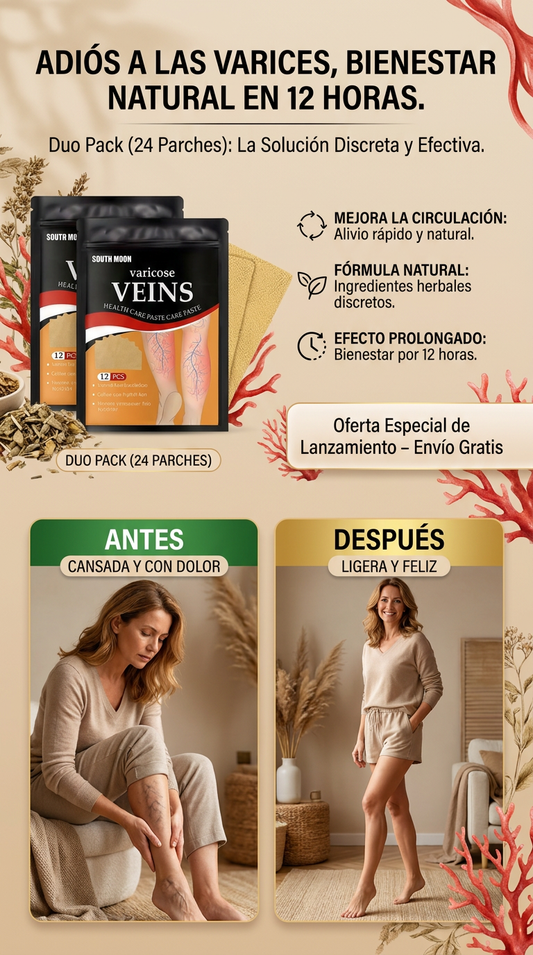 Duo Pack (24 Parches Naturales): MEJORA LA CIRCULACIÓN EN 12 HORAS,PRÁCTICOS, DISCRETOS Y EFECTIVOS PARA TU DÍA A DÍA