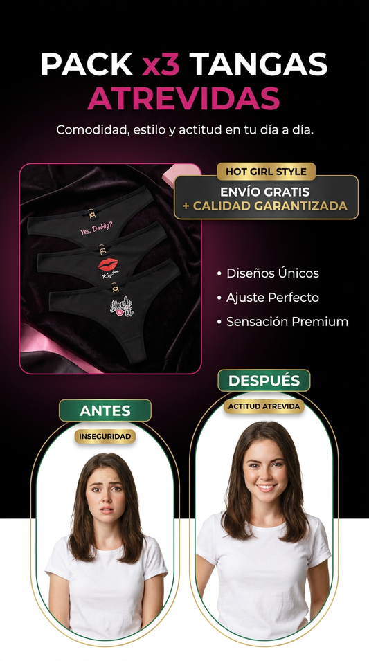 PACK x3 Tangas Low Waist con Anillo Metálico