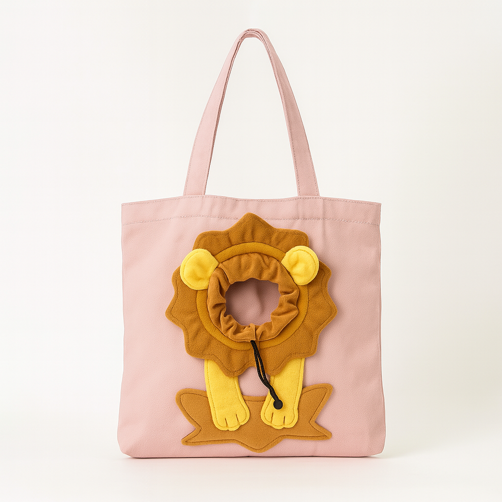 BOLSO TRANSPORTADOR PARA MASCOTAS CON DISEÑO DE LEÓN