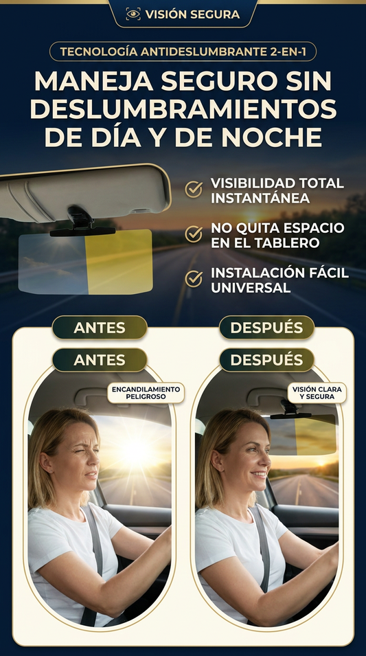 Visera Polarizada Antideslumbrante para Auto Día y Noche