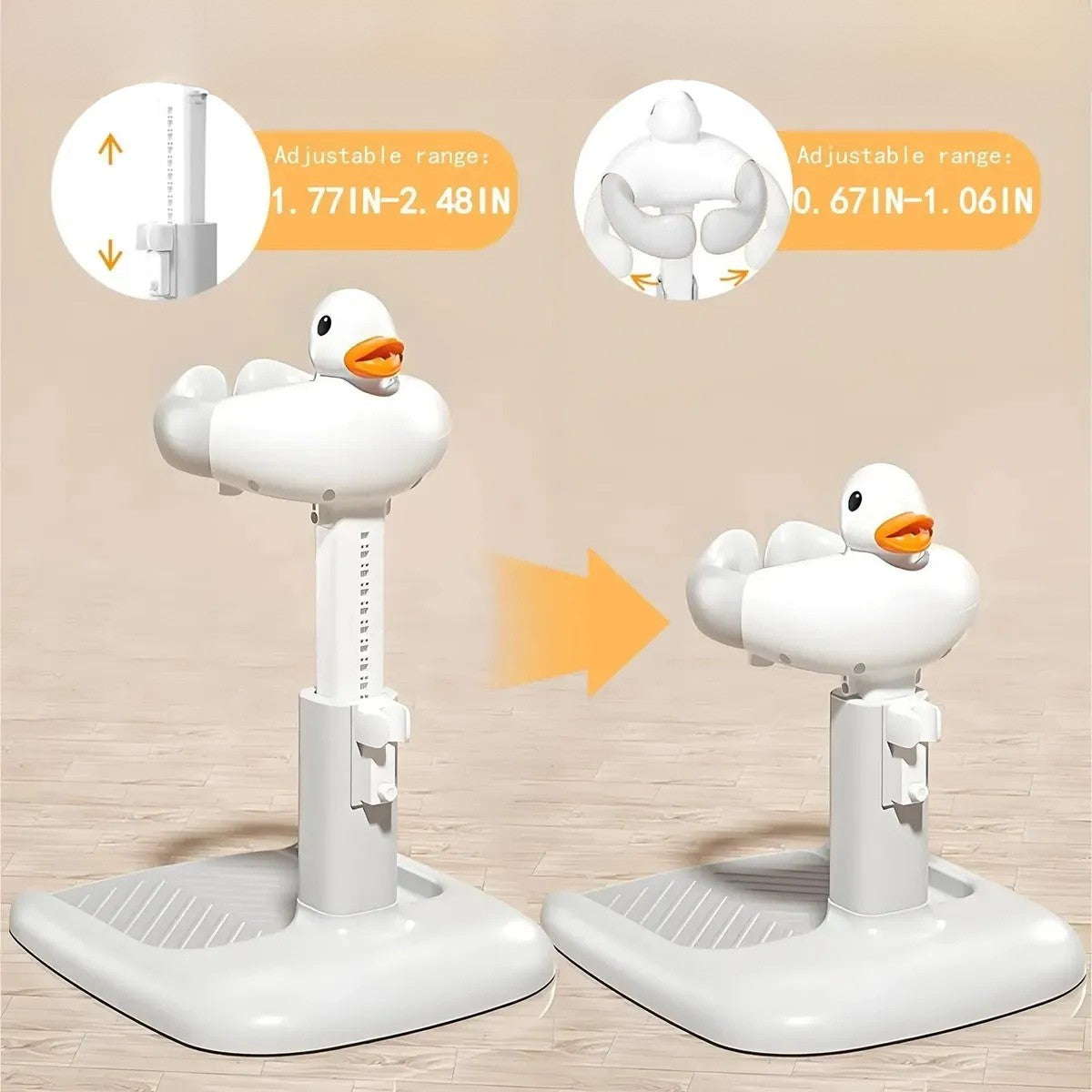 SOPORTE DE DUCHA AJUSTABLE CON DISEÑO DE PATO PARA BEBÉS