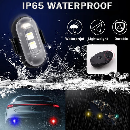 LUCES LED ESTROBOSCÓPICAS UNIVERSALES – INALÁMBRICAS + CONTROL REMOTO
