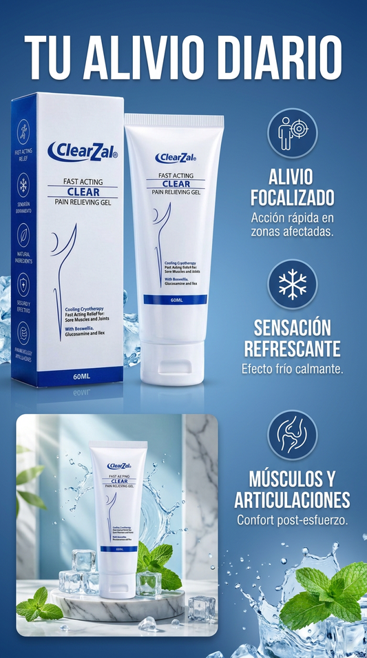CLEARZAL FAST ACTING GEL™ 60 ML | GEL REFRESCANTE PARA MÚSCULOS Y ARTICULACIONES