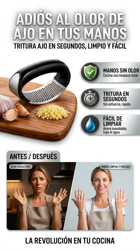 ChefPress™  Prensa Manual de Ajo Profesional en Acero Inoxidable