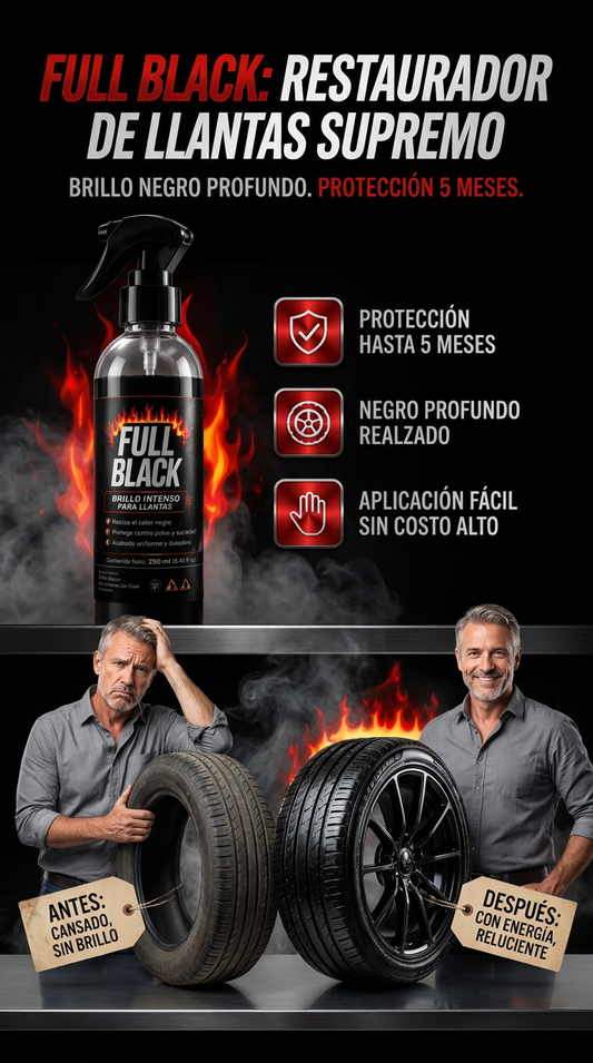 FULL BLACK/ DETAILING AUTOMOTRIZ-RESTAURADOR LLANTAS