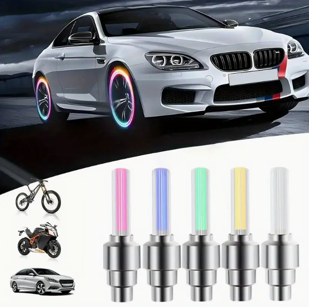 SET X 4 LUCES LED PARA VÁLVULA AJUSTE UNIVERSAL PARA AUTOMÓVIL