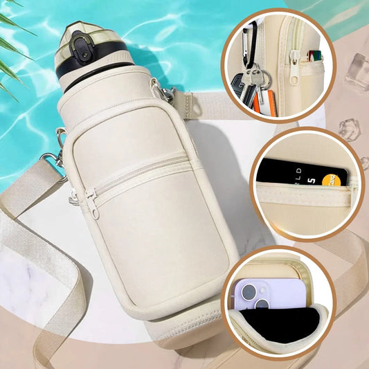 FUNDA PROTECTOR PARA TERMO STANLEY 40 OZ CON CORREA Y BOLSILLOS