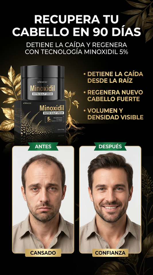 Evita y detiene la caída con Minoxidil crema.