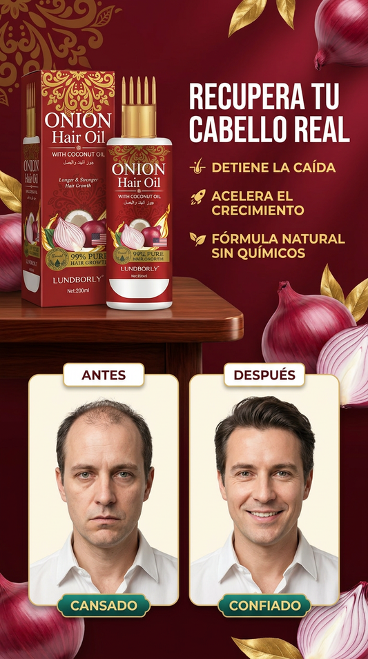 Deten la caida del cabello con el aceite de cebolla.