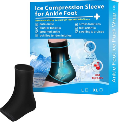MANGA DE COMPRESIÓN TERAPÉUTICA CON GEL FRÍO-CALIENTE PARA TOBILLOS Y PIES
